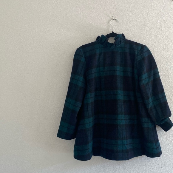 Tuckernuck Plaid Blouse in Blue and Black - Picture 4 of 10